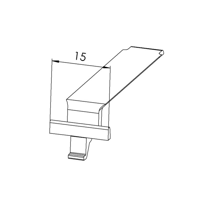 Cache fixation automatique profilé aluminium – Rainure 8 mm - Noir