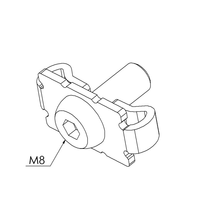 Fixation standard profilé aluminium – Rainure 8 mm - Inox