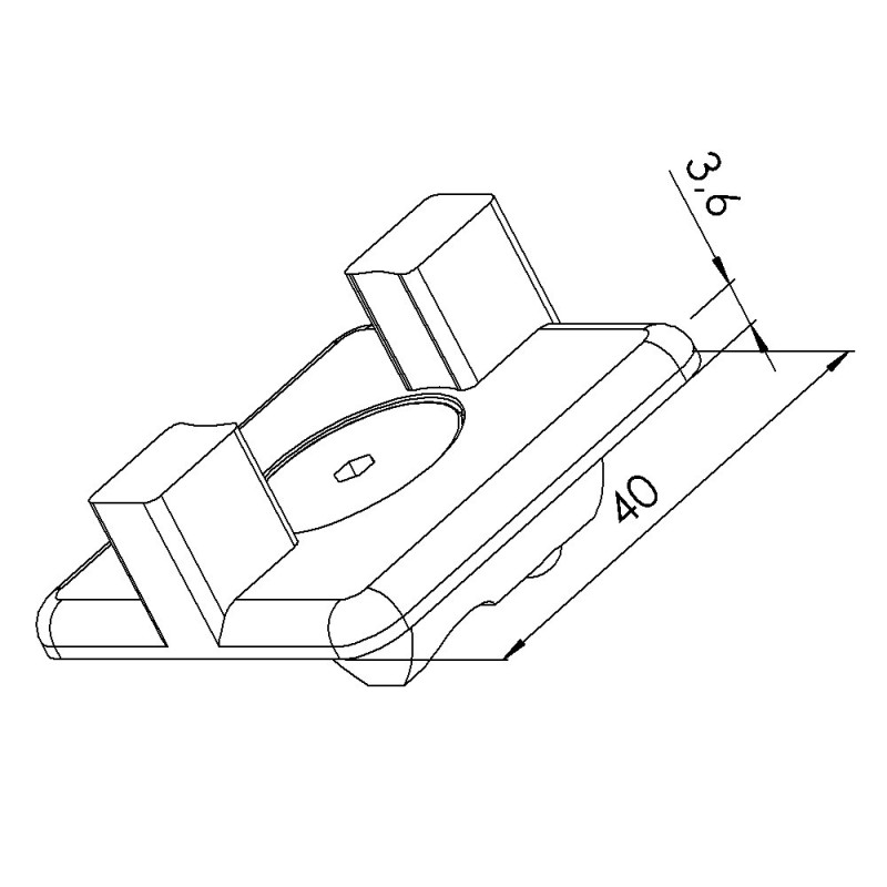 Insert coulissant profilé aluminium - 8 mm