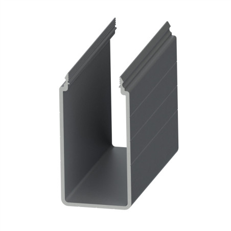 Goulotte profilé aluminium - U - 80x40 mm - E - D40