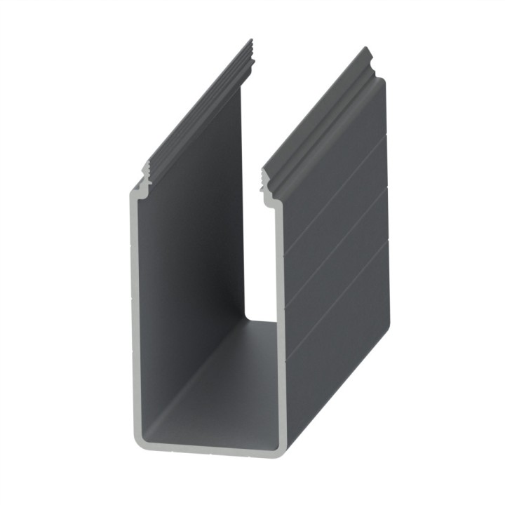 Goulotte profilé aluminium - U - 80x40 mm - E - D40