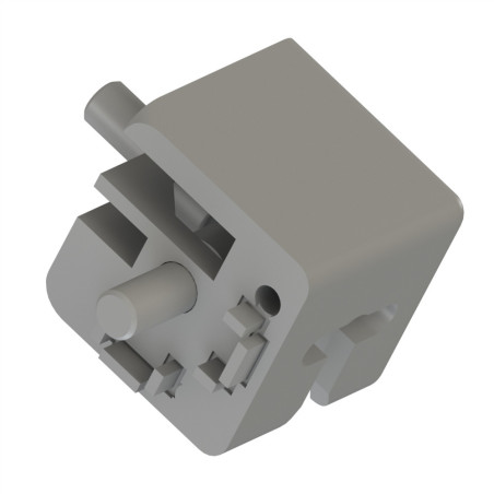 Raccord d’angle cube profilé aluminium – 8 mm – 40x40 mm – 2D - E - Gris