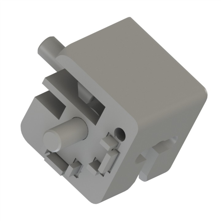 Raccord d’angle cube profilé aluminium – 8 mm – 40x40 mm – 2D - E - Gris