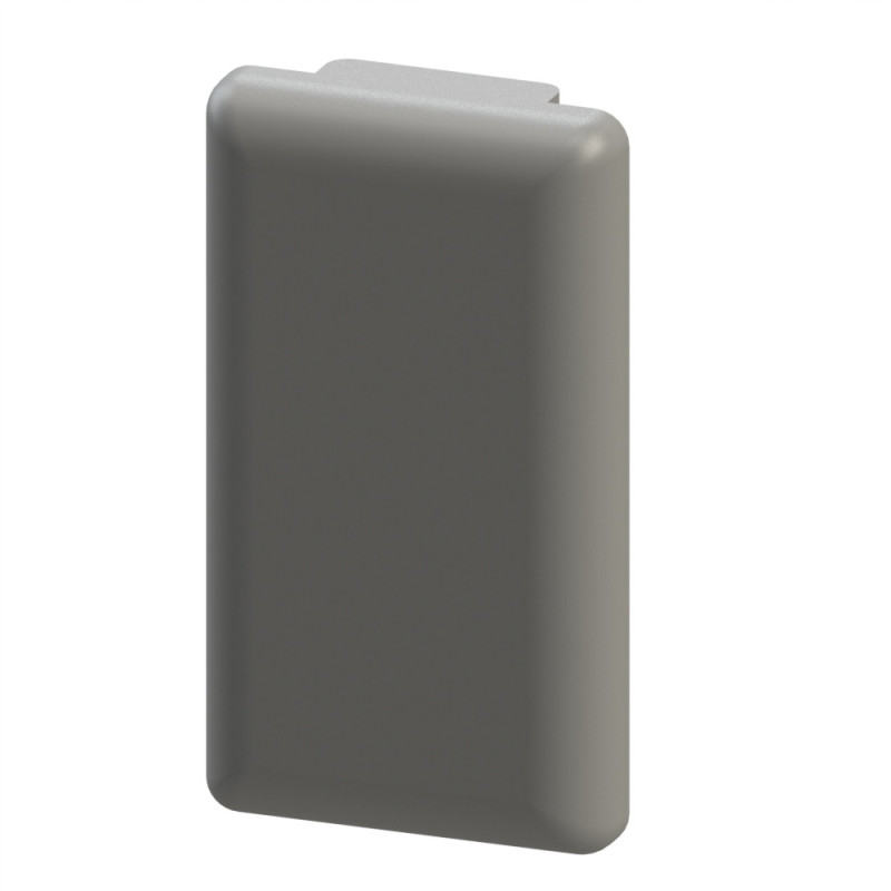 Embout profilé aluminium – Rainure 8 mm – Section 32x18 mm - Gris