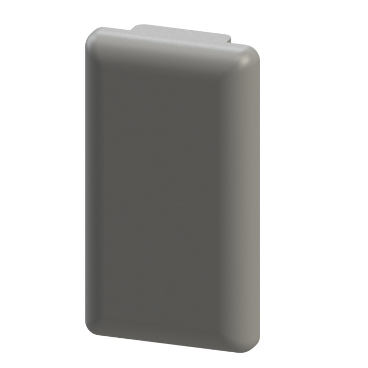 Embout profilé aluminium – Rainure 8 mm – Section 32x18 mm - Gris