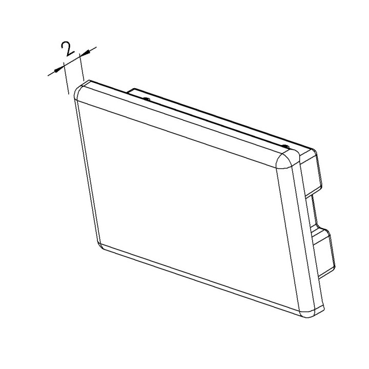 Embout raccord fixation d'angle profilé aluminium - 8 mm - 32x18 mm - Gris