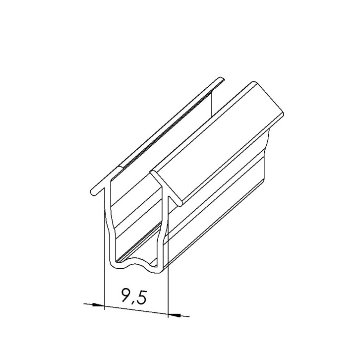 Joint de remplissage double lèvre (Coupe max 20 m) - 8 mm – 4-6 mm - Gris