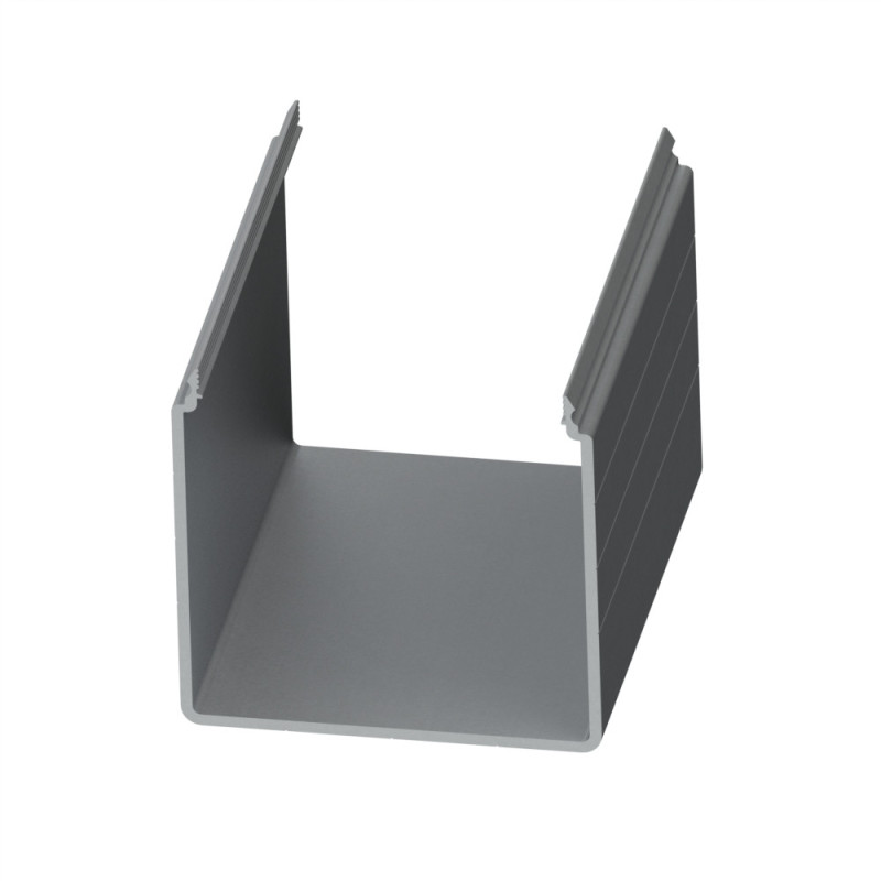 Goulotte profilé aluminium (Barre de 3 m) - U - 80x80 mm - E