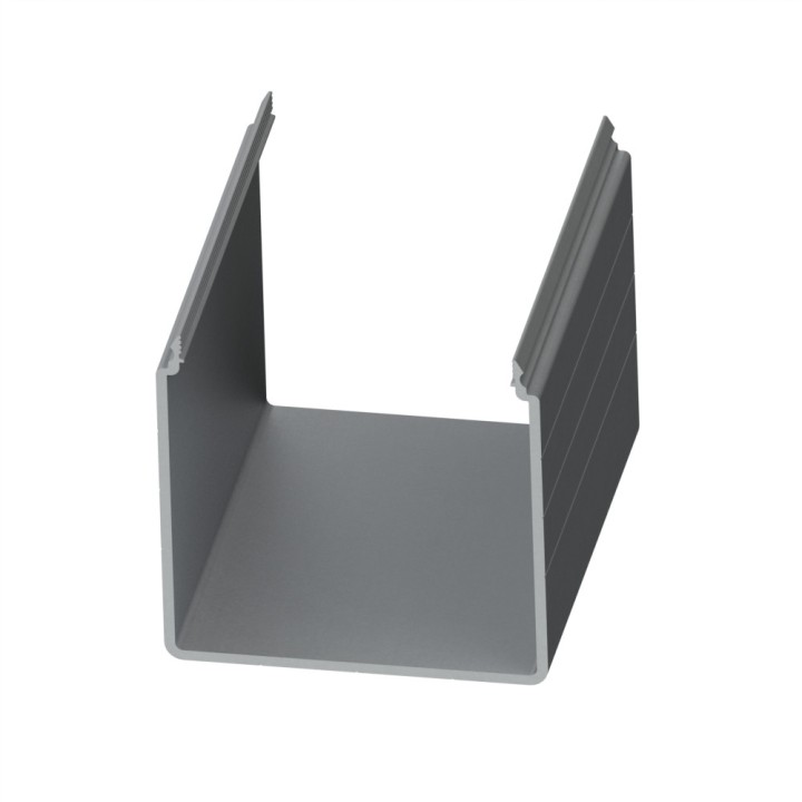 Goulotte profilé aluminium (Barre de 3 m) - U - 80x80 mm - E