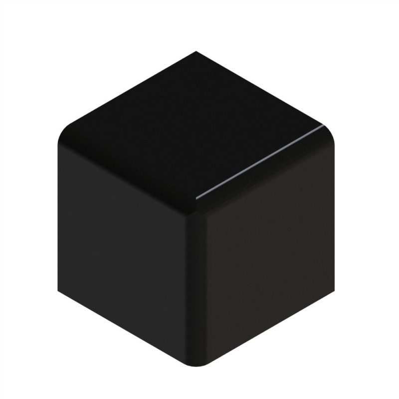 Cache raccord d’angle profilé aluminium – 8 mm – 40x40x40 mm – Noir - Elcom shop