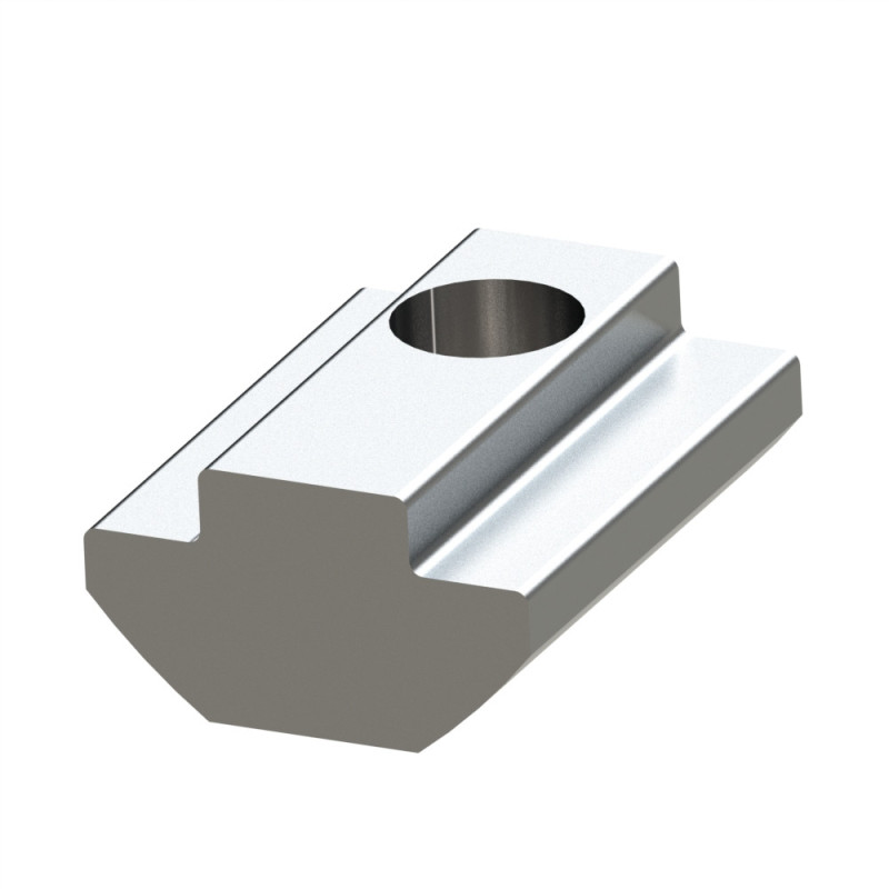 Ecrou lourd profilé aluminium 8 ST (Boîte de 100 unités) - Taraudage M8 - 8 mm - Rainuré - Inox