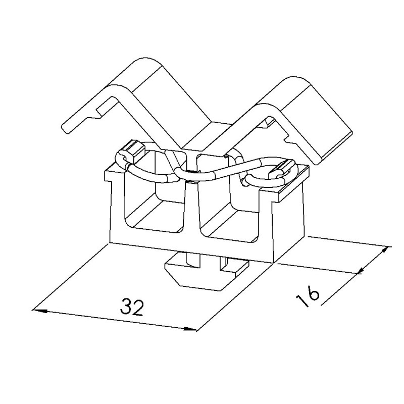 Bloc attache câble profilé aluminium - 8 mm - 40 mm