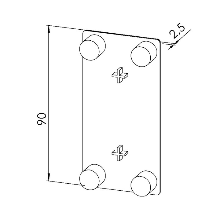 Embout profilé aluminium – Rainure 8 mm – Section 90x45 mm - Noir