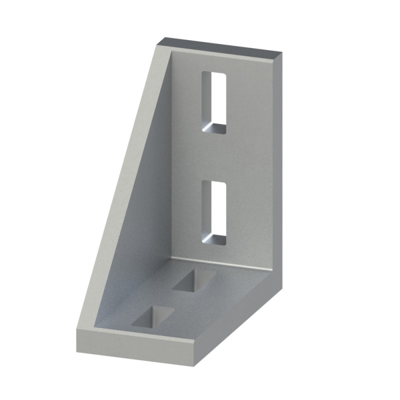 Equerre profilé aluminium – Rainure 8 mm – Section 90x90x45 mm - E - Al - Brut