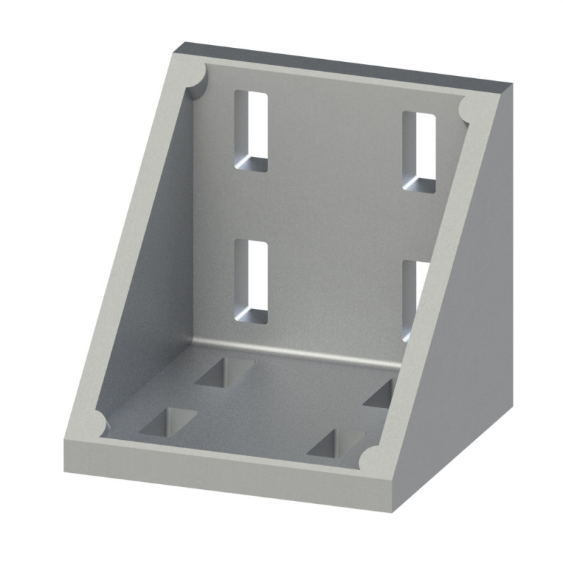 Equerre profilé aluminium – Rainure 8 mm – Section 90x90x90 mm - E - Al - Brut