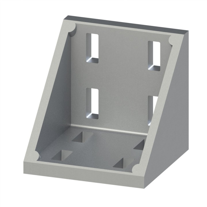 Equerre profilé aluminium – Rainure 8 mm – Section 90x90x90 mm - E - Al - Brut