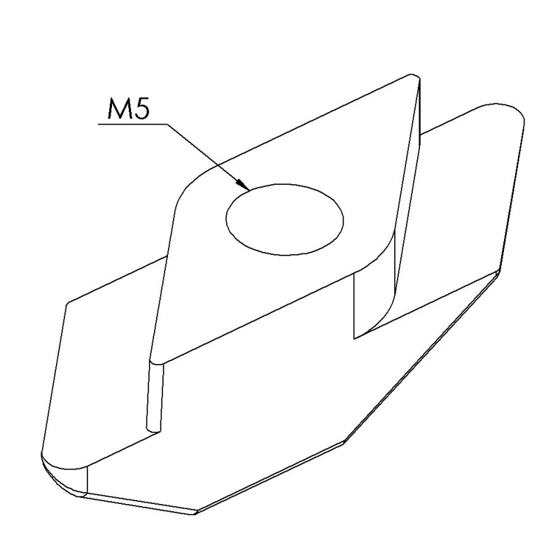 Ecrou profilé aluminium - Taraudage M5 - Rainure 8 mm - Zn - 1/4 de tour