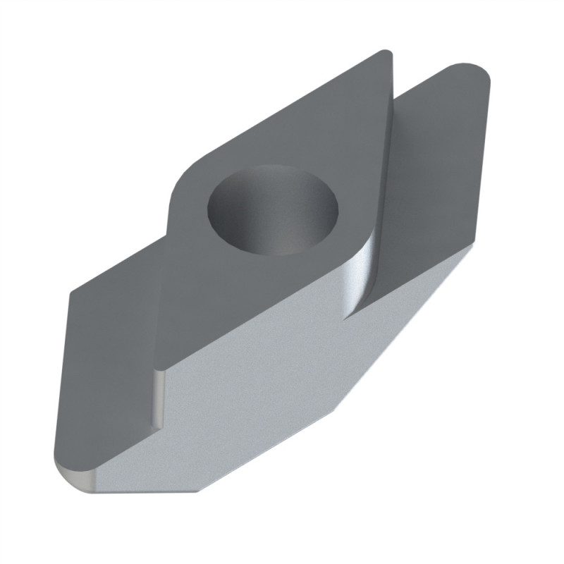 Ecrou profilé aluminium - Taraudage M6 - Rainure 8 mm - Zn - 1/4 de tour