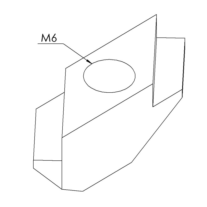 Ecrou profilé aluminium - Taraudage M6 - Rainure 8 mm - Zn - 1/4 de tour - A ergot