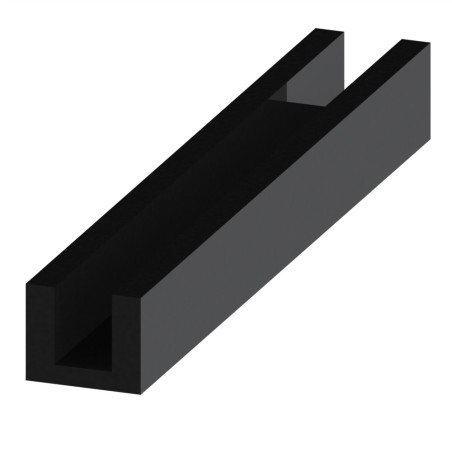 Profilé U6 (Barre de 2 m) - Rainure 6 mm - Noir