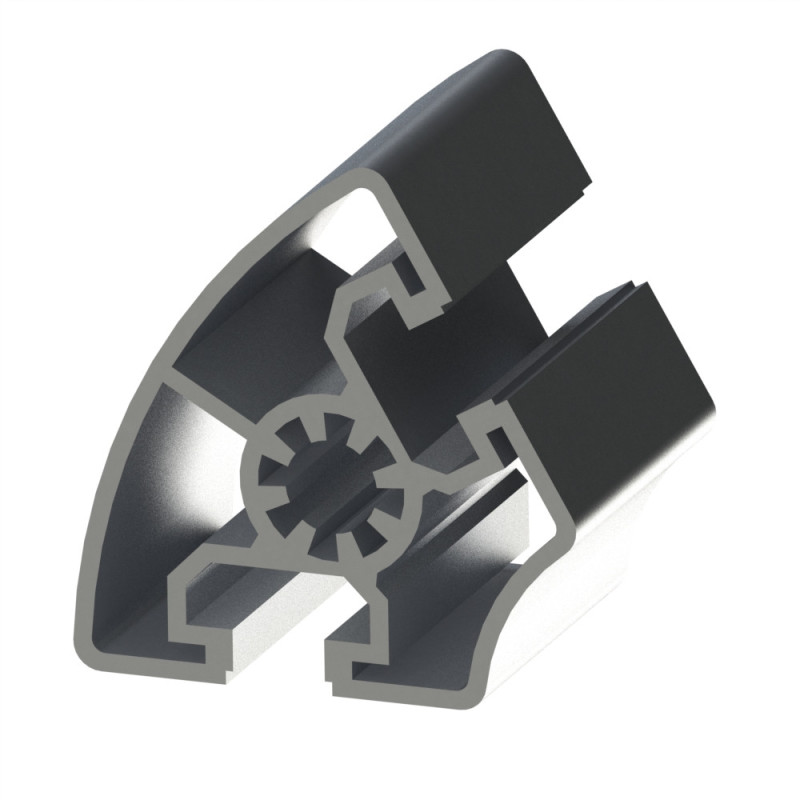 Profilé aluminium - Rainure 10 mm – Section R45/90-60°