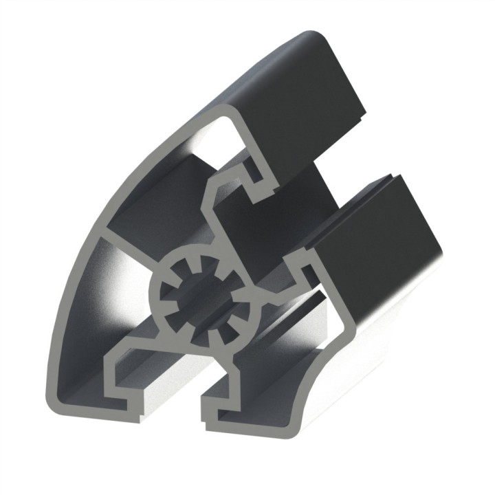 Profilé aluminium - Rainure 10 mm – Section R45/90-60°
