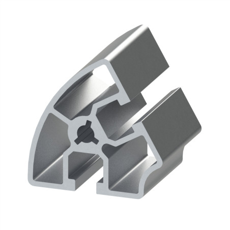 Profilé aluminium - Rainure 8 mm - Section R45/90-60° - Léger
