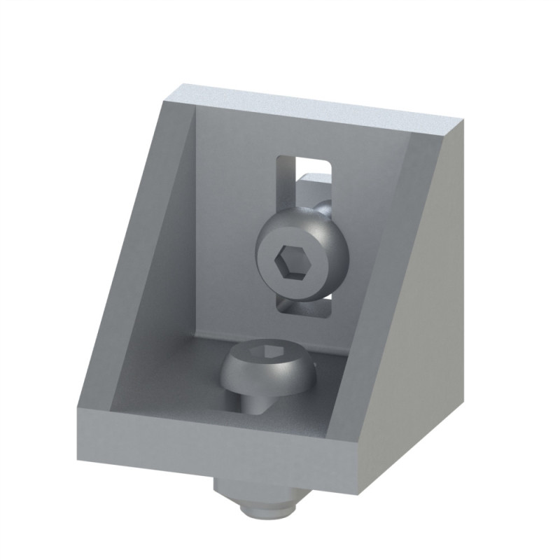 Kit équerre profilé aluminium – Section 43x43x43 mm - Al - Sablé