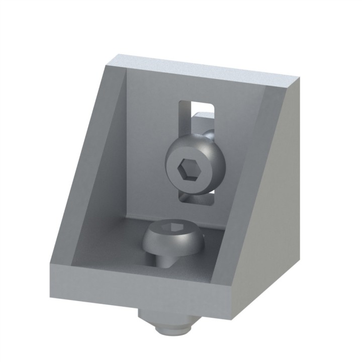 Kit équerre profilé aluminium – Section 43x43x43 mm - Al - Sablé