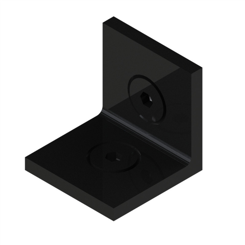 Kit équerre profilé aluminium – Rainure 8 mm – Section 40 mm - Noir - 8 45