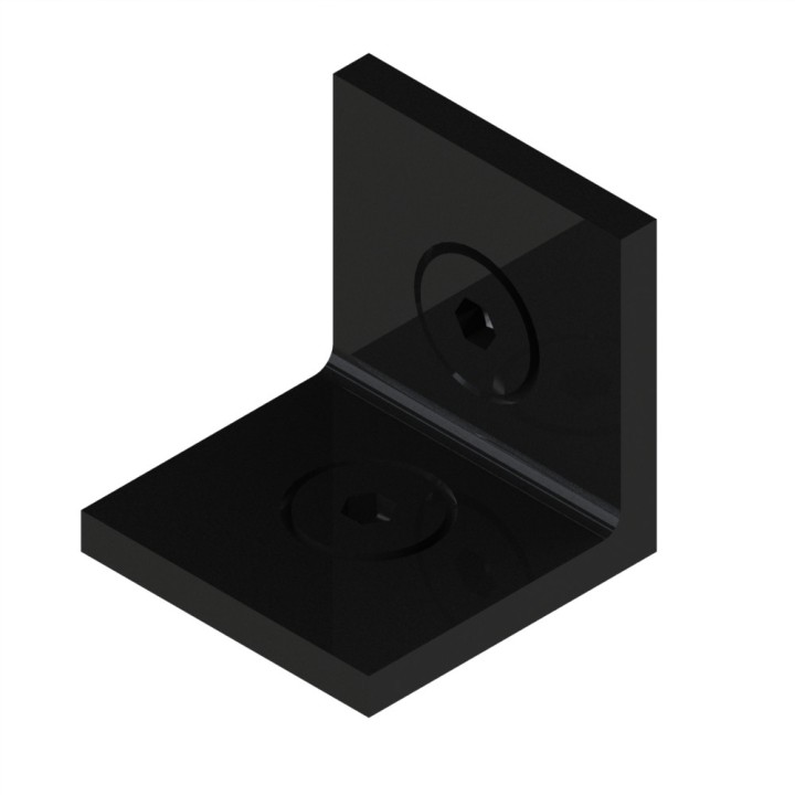 Kit équerre profilé aluminium – Rainure 8 mm – Section 40 mm - Noir - 8 45