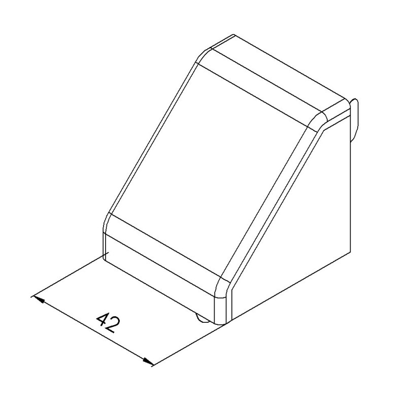 Kit équerre profilé aluminium – Rainure 8 mm – 45x45x45 mm - Al - Brut - Cache