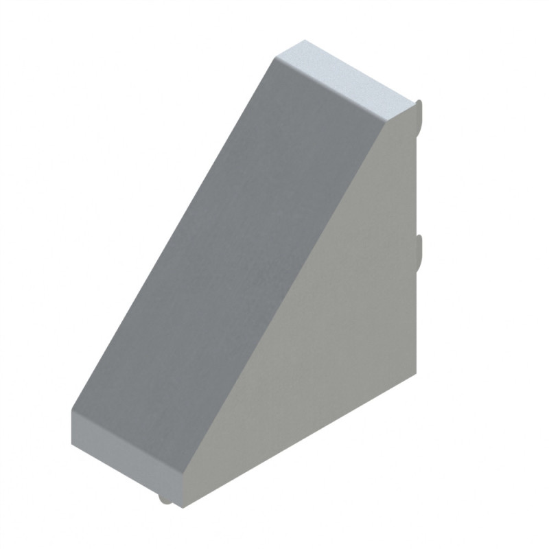 Kit équerre profilé aluminium – Rainure 8 mm – 90x90x45 mm - Al - Brut - Cache