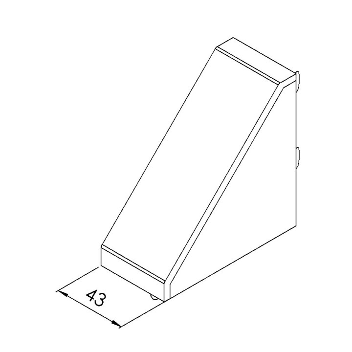 Kit équerre profilé aluminium – Rainure 8 mm – 90x90x45 mm - Al - Brut - Cache