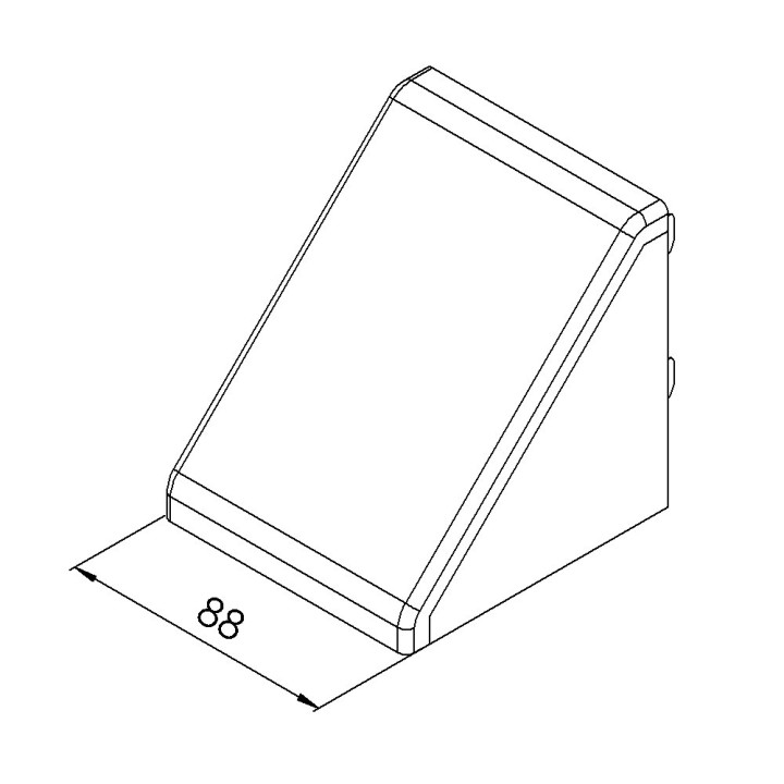 Kit équerre profilé aluminium – Rainure 8 mm – 90x90x90 mm - Al - Brut - Cache