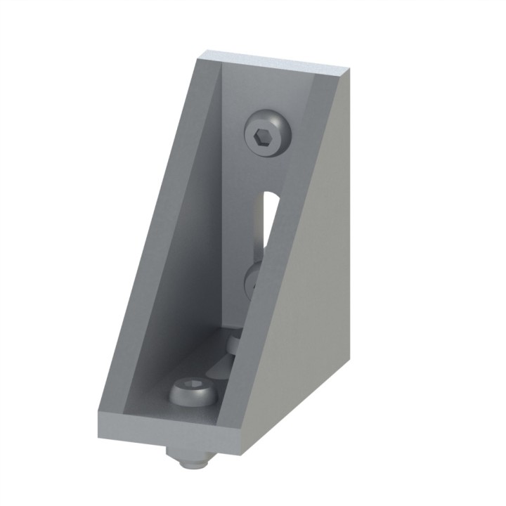 Kit équerre profilé aluminium – Rainure 8 mm – 87x87x43 mm - Al - Sablé