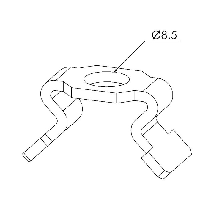 Agrafe de fixation standard profilé aluminium – Rainure 8 mm – Section 45 mm