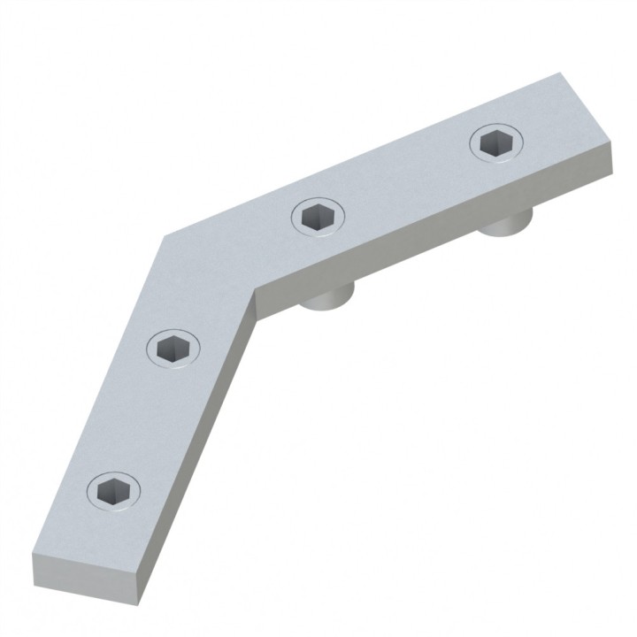 Barrette de liaison d'angle profilé aluminium – Rainure 8 mm – Angle 45°