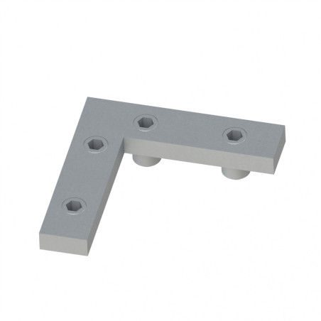 Barrette de liaison d'angle profilé aluminium – Rainure 8 mm – Angle 90°