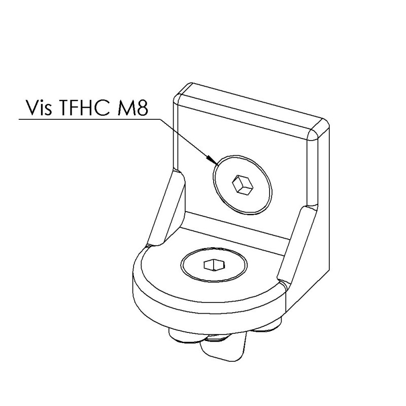 Kit équerre orientable profilé aluminium - 40 mm - 8 45