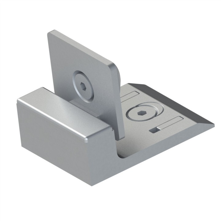 Kit butée de porte profilé aluminium - Rainure 8 mm - Aimantée - 8 45
