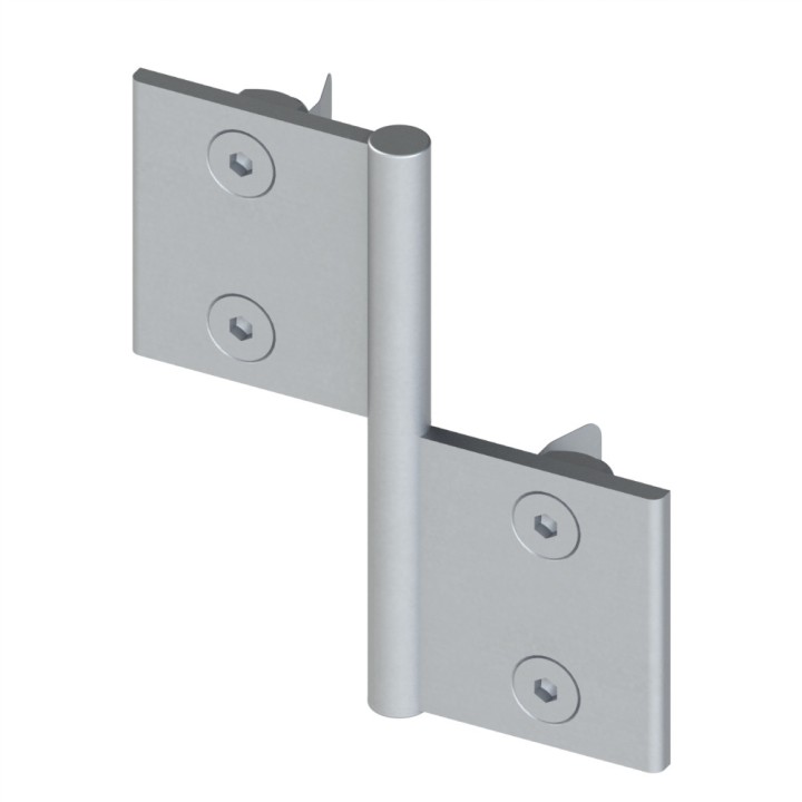 Kit charnière profilé aluminium - 45x45 mm – Al – PP4 - 8 45