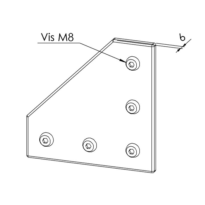 Kit plaque de connexion profilé aluminium - 45x90 mm - V2 - 8 45