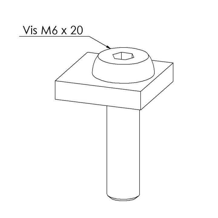 Fixation standard profilé aluminium – Rainure 8 mm - 32x18 mm