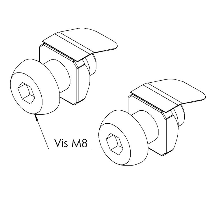 Kit fixation profilé – Ancrage - Fixation au sol - 8 St - 8 45