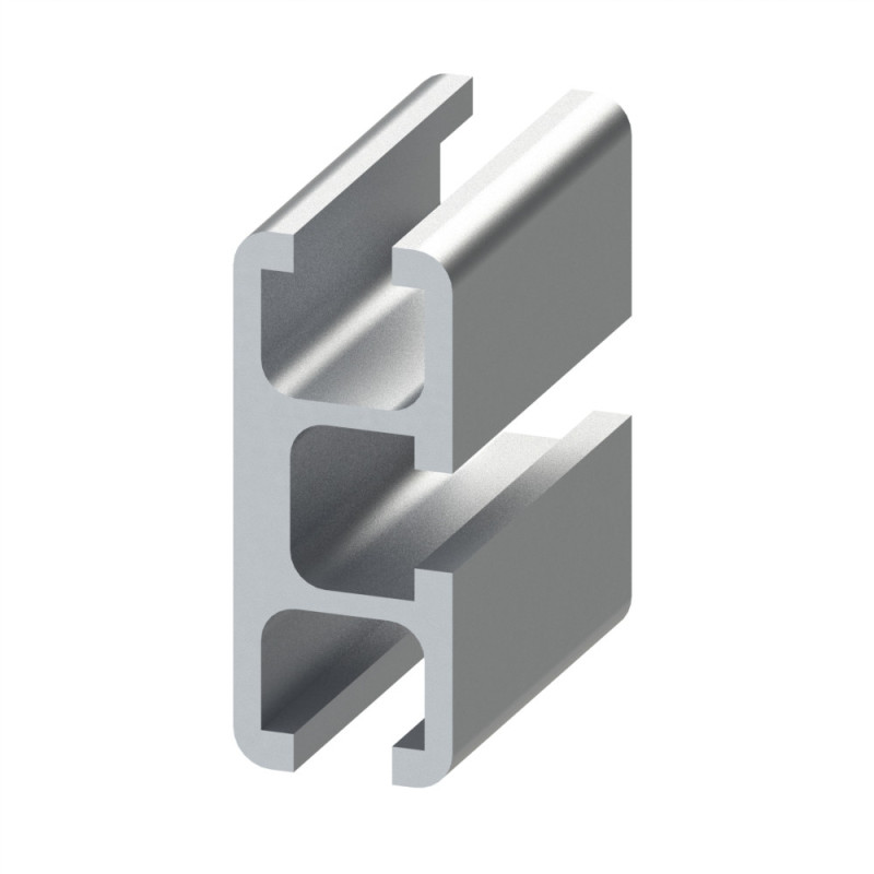 Profilé aluminium (Coupe max 6 m) – Rainure 8 mm – 45x18,5 mm - 3 Voies - Léger