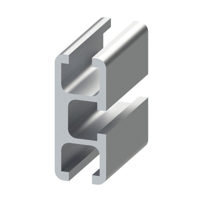 Profilé aluminium (Coupe max 6 m) – Rainure 8 mm – 45x18,5 mm - 3 Voies - Léger