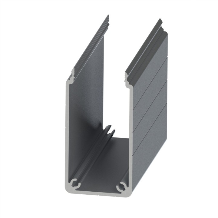 Goulotte profilé aluminium (10 barres de 3 m) - U - 80x40 mm - SE - D40