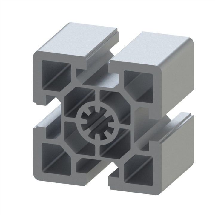 Profilé aluminium (Barre de 6 m) – Rainure 10 mm – 60x60 mm – Lourd