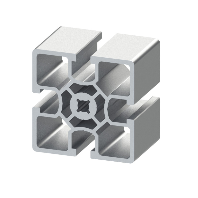 Profilé aluminium (Barre de 6 m) - Rainure 8 mm - Section 60x60 mm - 4R - Léger